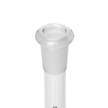 A close-up of a Human Grade Downstems glass joint, commonly used as a 14mm downstem for water pipe replacement. The flared, smooth top rim and transparent body ensure a secure connection in scientific or smoking setups.