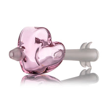 The MJ Arsenal Cupid's Bow(l) Valentine's Day Glass Pipe features a limited edition pink heart shape, crafted from borosilicate glass with a frosted stem and glossy finish—perfect as a Valentine’s Day hand pipe.