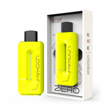 A bright yellow Lookah Zero 510 Thread Vaporizer stands by its box, displaying sleek branding. With variable voltage, a modern design, black mouthpiece, and side lettering, this device blends style and function.