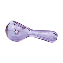 The Ric Flair Drip Spoon Pipe is a transparent light purple borosilicate glass pipe featuring a rounded bowl and straight handle, shown from the side against a white background.