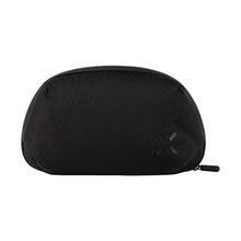 The PAX Smell Proof Bag is a compact black semi-circular pouch with an embossed logo and fabric zipper pull, perfect for discreet cannabis storage, shown against a white background.