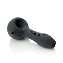 The Grav Sandblasted Spoon is a deep bowl pipe with a matte sandblasted finish and “GRAV” embossed on the stem, shown on a white background.