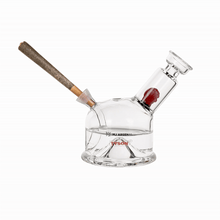 The MJ Arsenal x Tyson 2.0 Punch-Out is a clear borosilicate glass bubbler pipe with a side joint and Tyson 2.0 plus MJ Arsenal logos on the front, displayed against a white background.