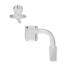 The Human Grade 7.5" Recycler 45 (Triple Marble) Glass Rig Water Pipe is shown against a white background, featuring a clear borosilicate glass recycler design with triple marble accents and an angled bent neck.