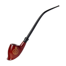 The Lord Of The Rings Pipes feature a long-stemmed churchwarden design with a black mouthpiece and a gold crown, laurel wreath, and anchor emblem—ideal for fans of classic styles or as a unique collector’s edition gift.