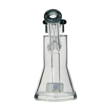 The Tyson Upper Cut Bubbler, made of clear borosilicate glass, features a beaker-style base, straight neck, and open mouthpiece. Seen from the front against a white background.