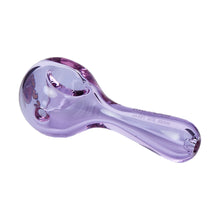 The Ric Flair Drip Spoon Pipe is a translucent, light purple borosilicate glass hand pipe featuring a rounded bowl and short cylindrical stem, designed for smoking.
