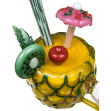 pineapple bong with cherry, lime and straw