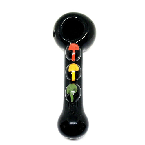 Black Glob Rasta Glass Pipe