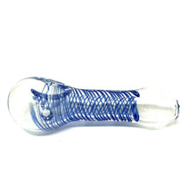 Blue Swirl Glass Spoon Pipe