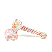 Glow In The Dark Hammer Glass Cute Bubbler Bong Pink Swirl