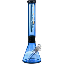 Diamond Glass 15" Black Collared Beaker Bong Blue