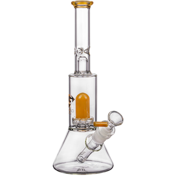 Diamond Glass Skinny Neck UFO Chamber Beaker Topaz