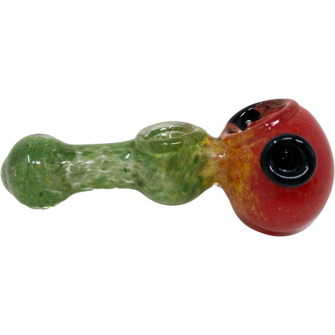 double bowl glass hand smoking pipe rasta color