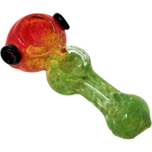 double bowl glass hand smoking pipe rasta color