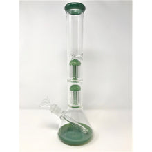 16" Dual Tree Perk Color Rim Beaker Bong