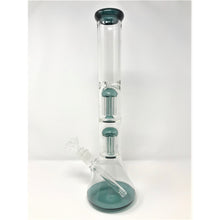 16" Dual Tree Perk Color Rim Beaker Bong