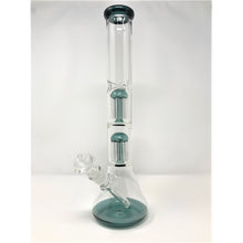 16" Dual Tree Perk Color Rim Beaker Bong