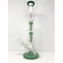 16" Dual Tree Perk Color Rim Beaker Bong