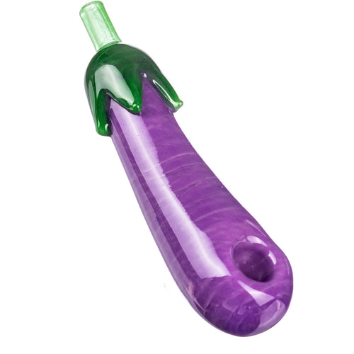 Eggplant Emoji Hand Pipe Empire Glassworks