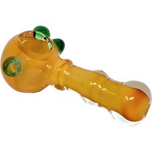 Single Ring Fire Orange Glass Pipe 4"