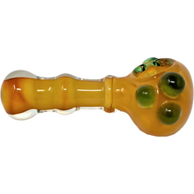 Single Ring Fire Orange Glass Pipe 4"