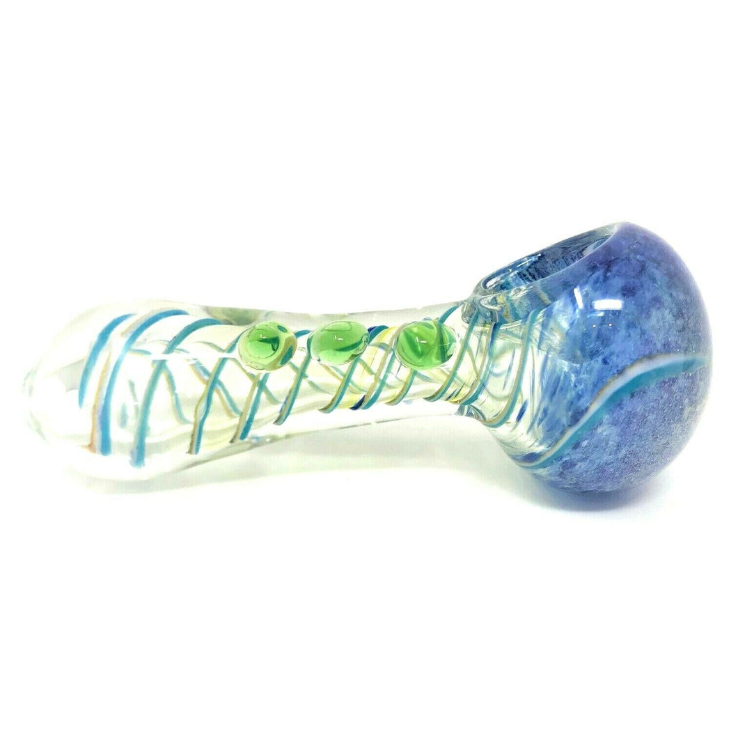 Swirl Fumed Glass Pipe 4with Color Accents - Kings Pipes