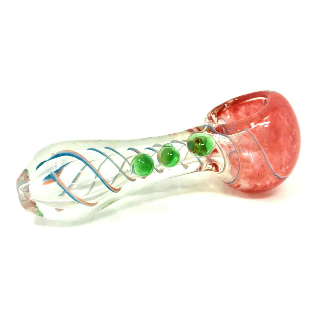 Swirl Fumed Glass Pipe 4with Color Accents - Kings Pipes