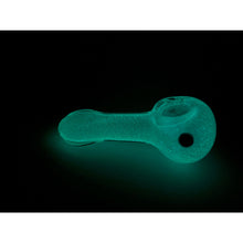 glow in the dark glass hand smoking pipe with bowl