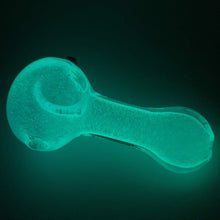 glow in the dark glass hand smoking pipe with bowl