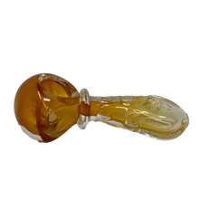 gold fumed glass hand smoking pipe with bowl