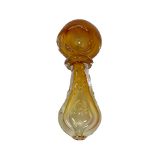 gold fumed glass hand smoking pipe with bowl