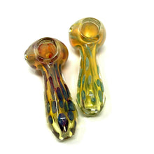 Gold Fumed Glass Pipe 4"