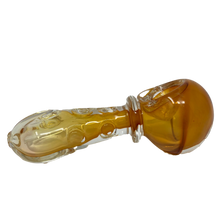 gold fumed glass hand smoking pipe with bowl