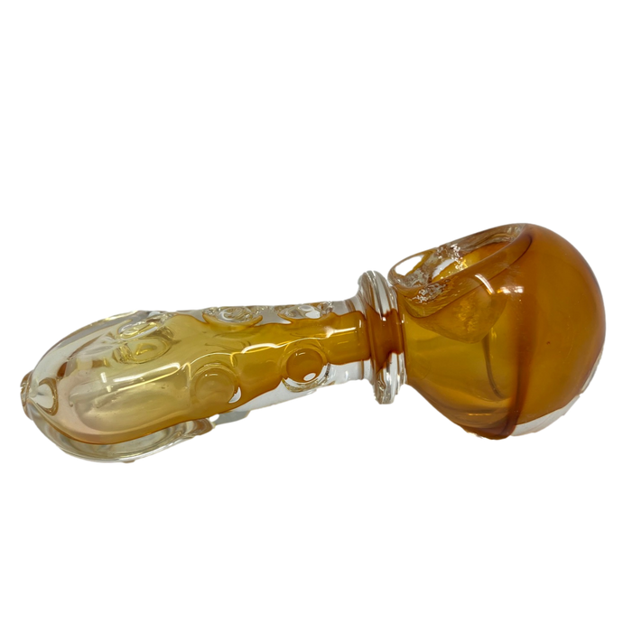 gold fumed glass hand smoking pipe with bowl