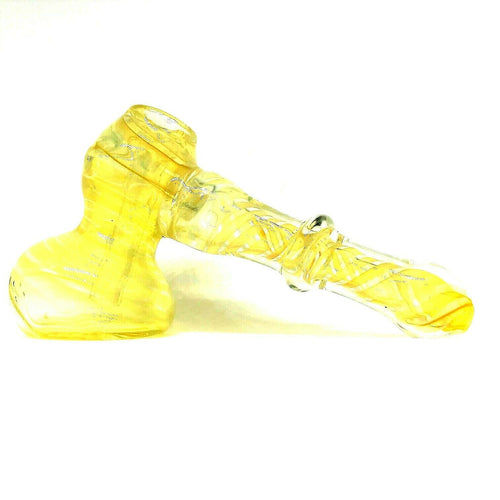 Gold Fumed Hammer Glass Bubbler