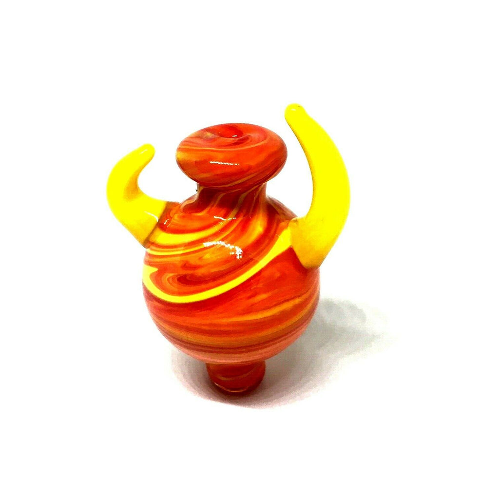 Marbled Horn Glass Carb Cap Kings Pipes