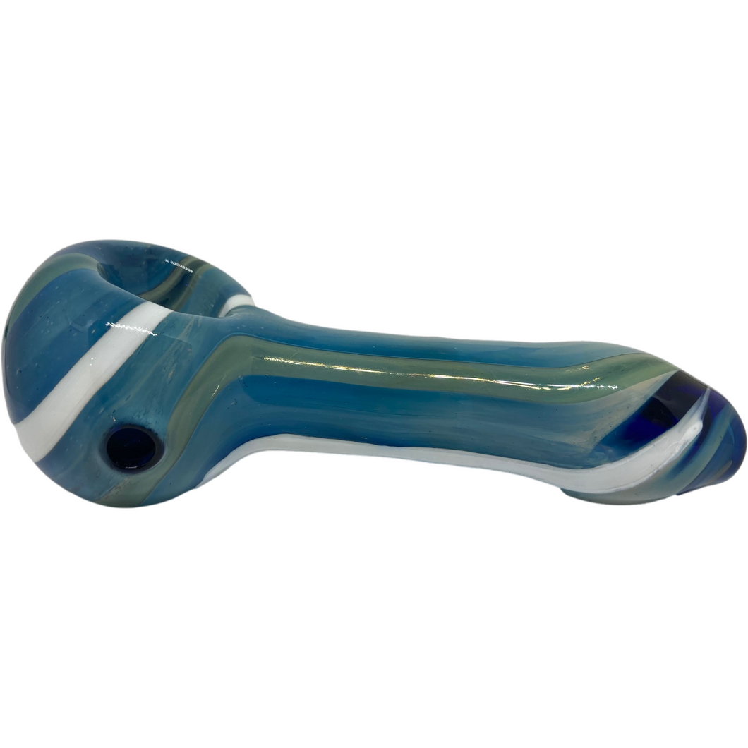 kings pipes blue swirl spoon glass pipe