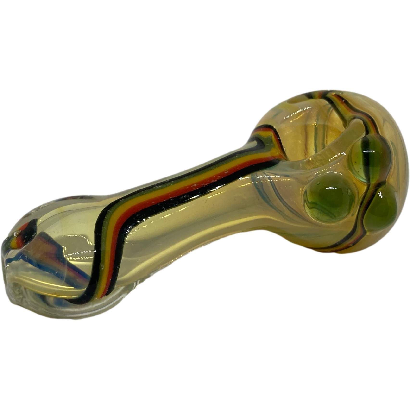 Rasta Zig Zag Glass Pipe - Kings Pipes