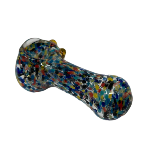 mini confetti rainbow glass hand smoking pipe with bowl