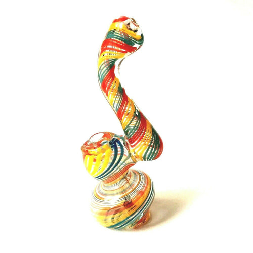 mini ribbon striped glass bubbler