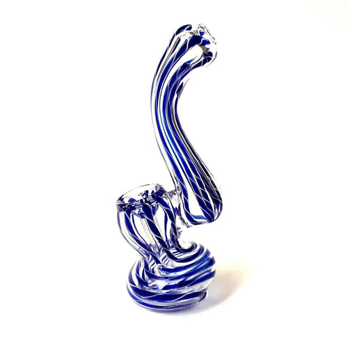 striped glass bubbler