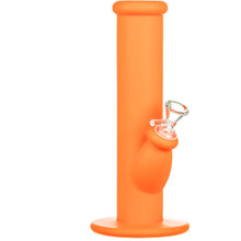 Orange 10" Silicone Straight Tube Bong