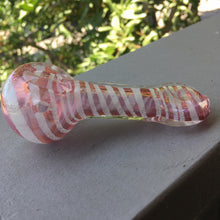 pink glass smoking pipe with bowl