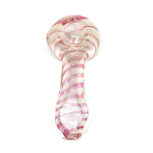 pink glow in the dark glass hand smoking pipe with bowl