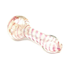 pink glow in the dark glass hand smoking pipe with bowl