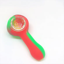 Silicone Hand Spoon Pipe with Glass Bowl