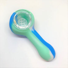 Silicone Hand Spoon Pipe with Glass Bowl