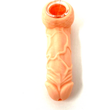 silicone penis shaped pipe with glass bowl