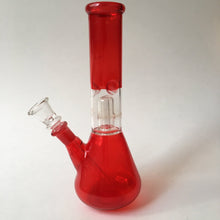 Single Percolator Glass Beaker Bong - Red